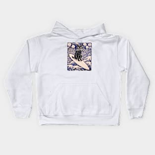 Midnight Surf Kitty Kids Hoodie